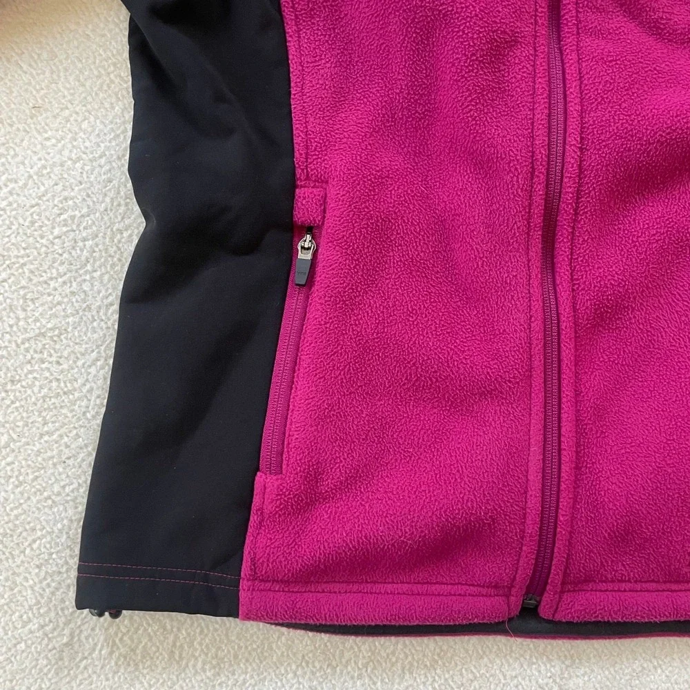 LL Bean‎ Womens Small Fleece Jacket Pink Polartec Full Zip Mock Neck 0FJW2